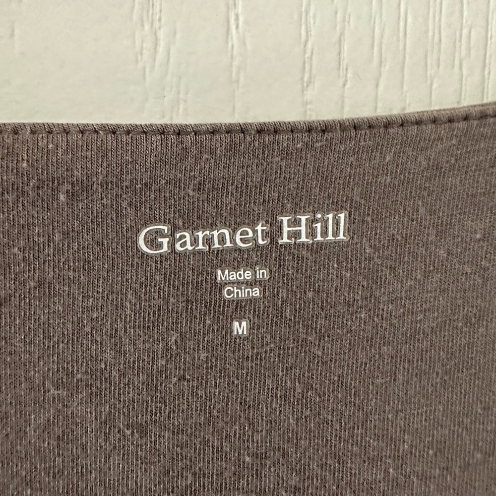Garnet Hill V neck midi dress charcoal gray - Picture 3 of 9
